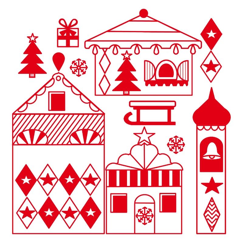 Silhouette du marché de Noël