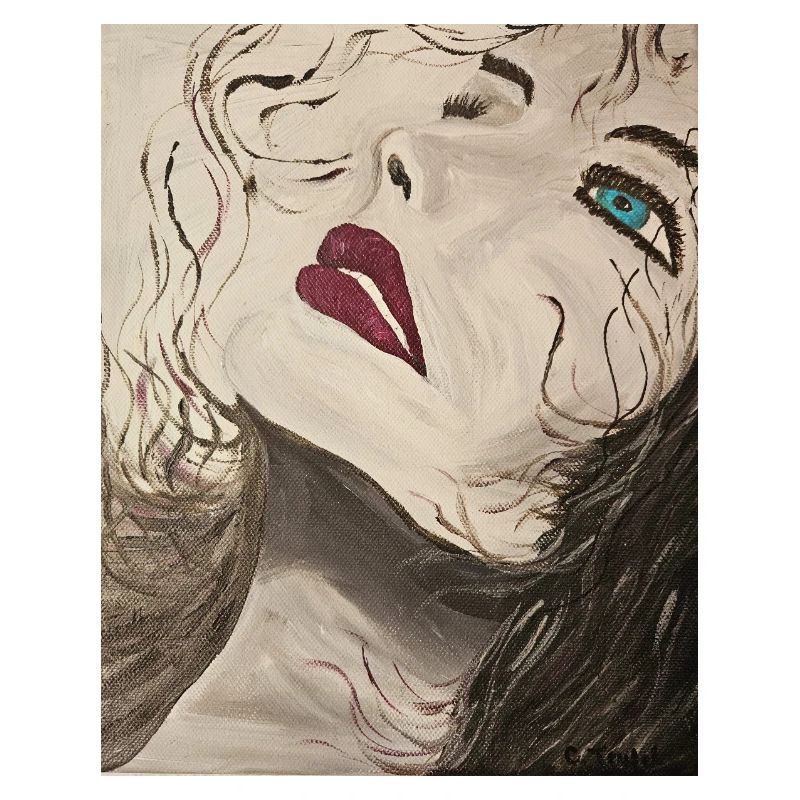 Expressionist Portrait with Blue Gaze