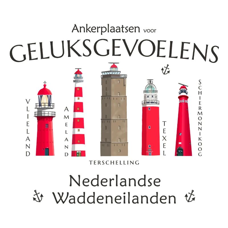 Ameland, Texel, Terschellingen Hand Drawing