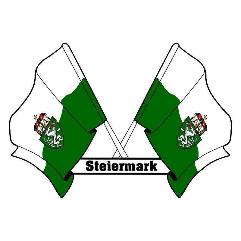 Steiermark-Flaggen mit Text