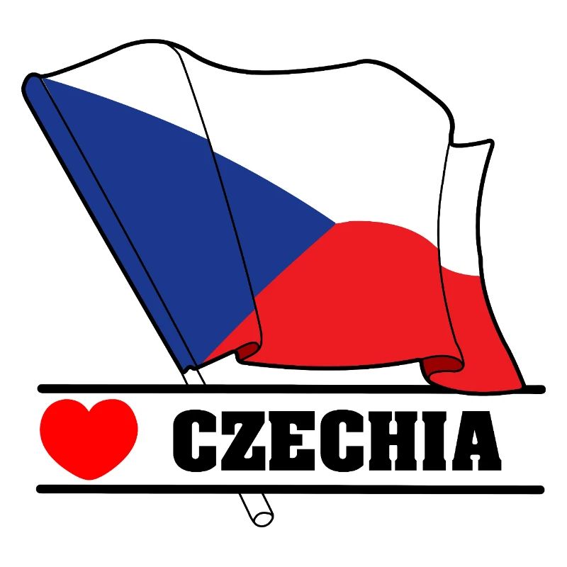 RÉPUBLIQUE TCHÈQUE – Drapeau avec cœur