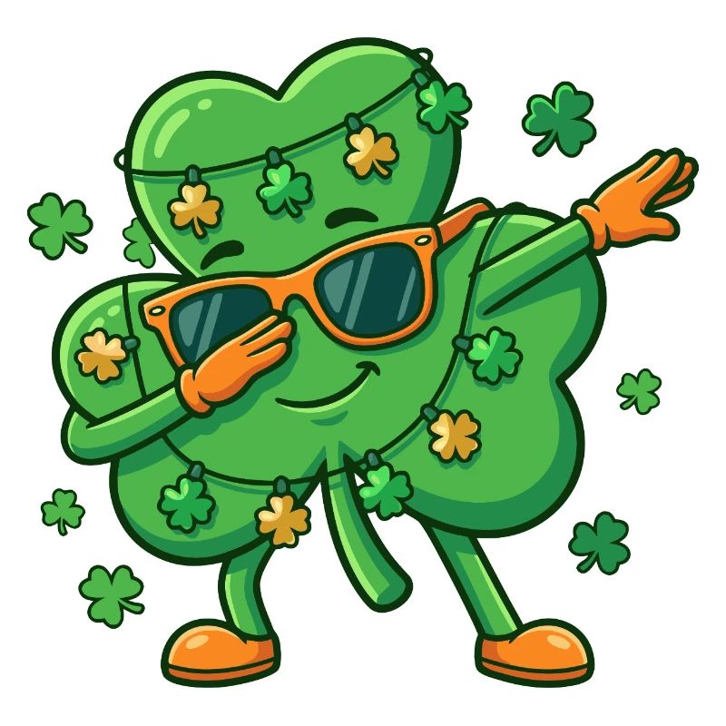 Dabbing Shamrock Funny St. Patrick's Day Shamro