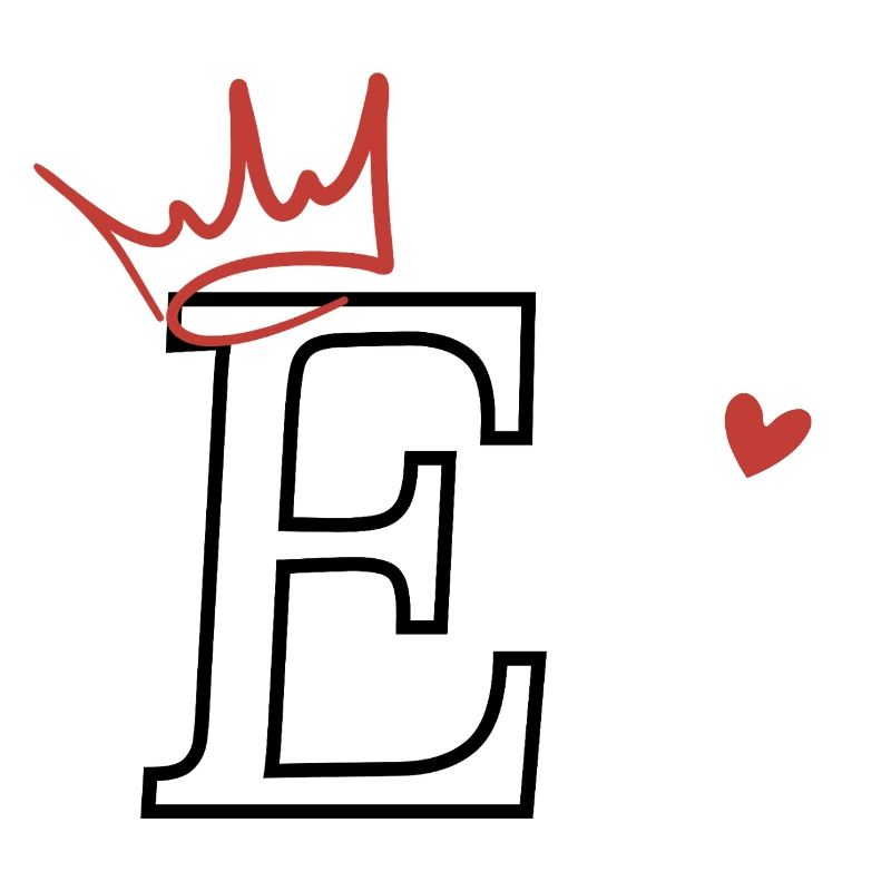 Buchstabe e Kronenherz