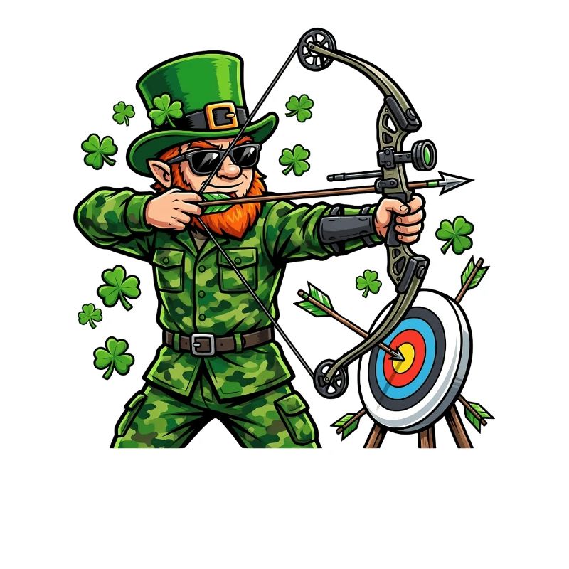 Tir à l’arc de la Saint-Patrick Tir à l’arc Leprechaun Chasseur à l’arc