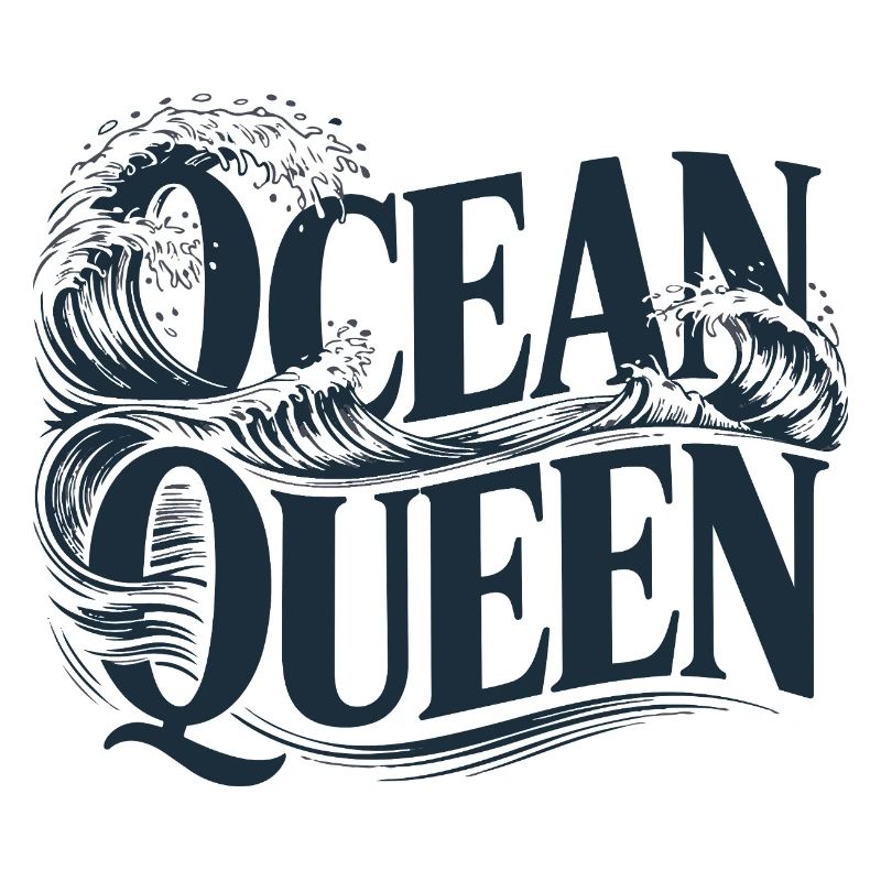 Ocean Queen - Waves Typography Design