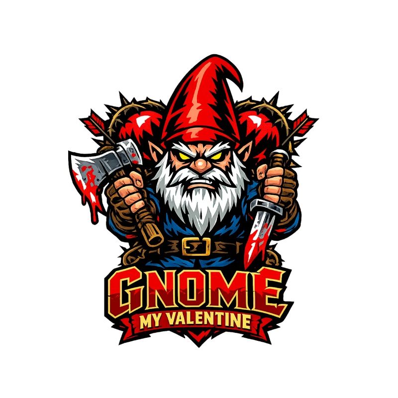 Evil Gnome, Dark Gnome, Goth Gnome, Funny Gnome