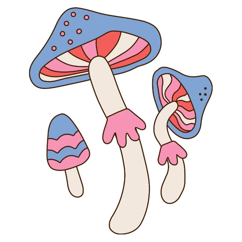 Design vintage de champignons psychédéliques rétro