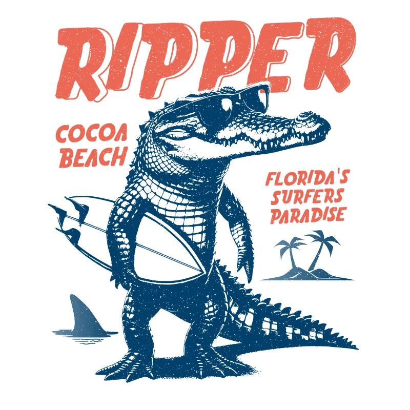 Ripper Surfer Croc Beach, Cocoa Beach, Floride