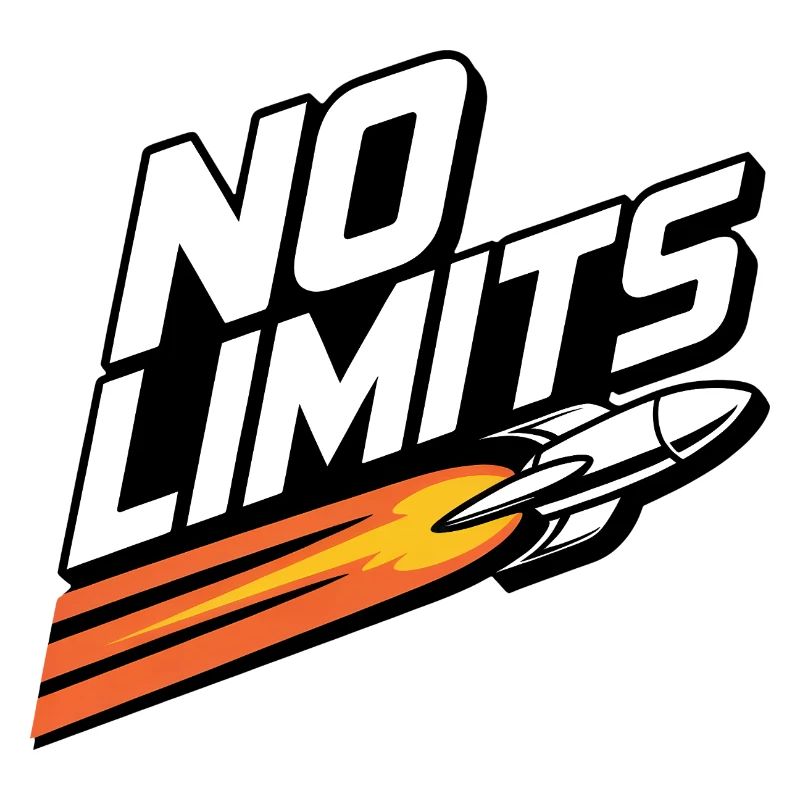 No Limits -  Retro Vintage Graphic Rocket