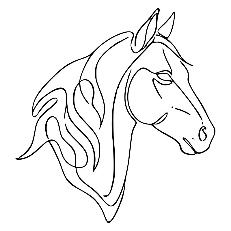 Art de lignes de chevaux minimalistes - Conception élégante de lignes