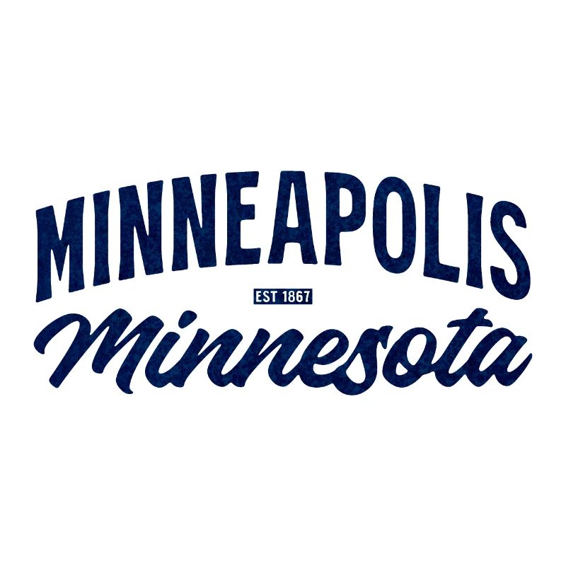 Minneapolis, Minnesota Script Blue Vintage