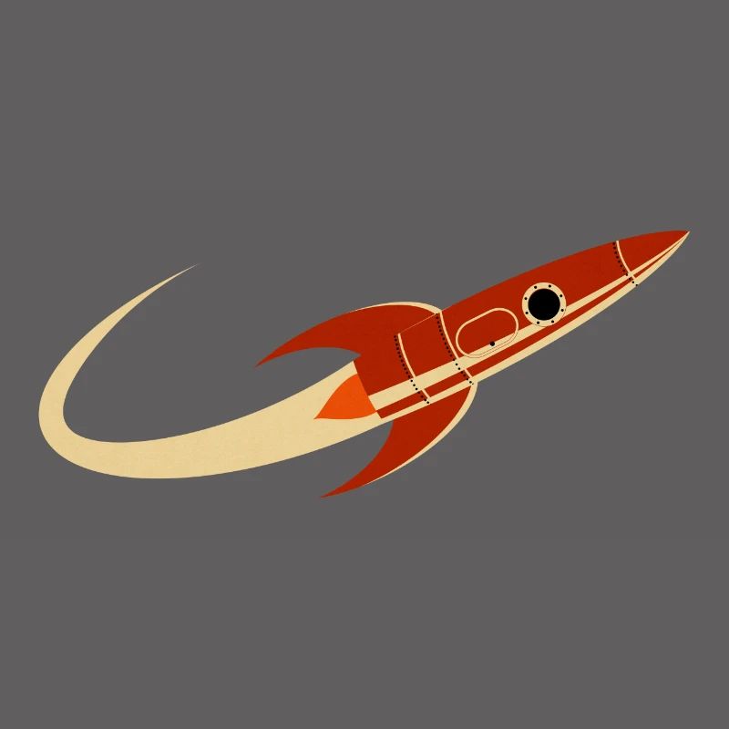 Fusée spatiale rouge