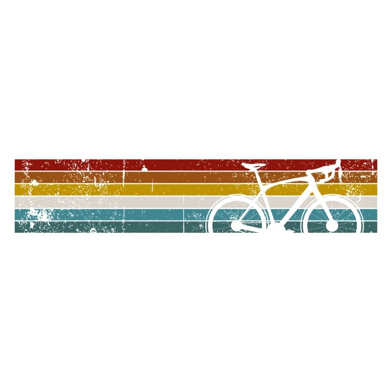 Silhouette de vélo à rayures arc-en-ciel