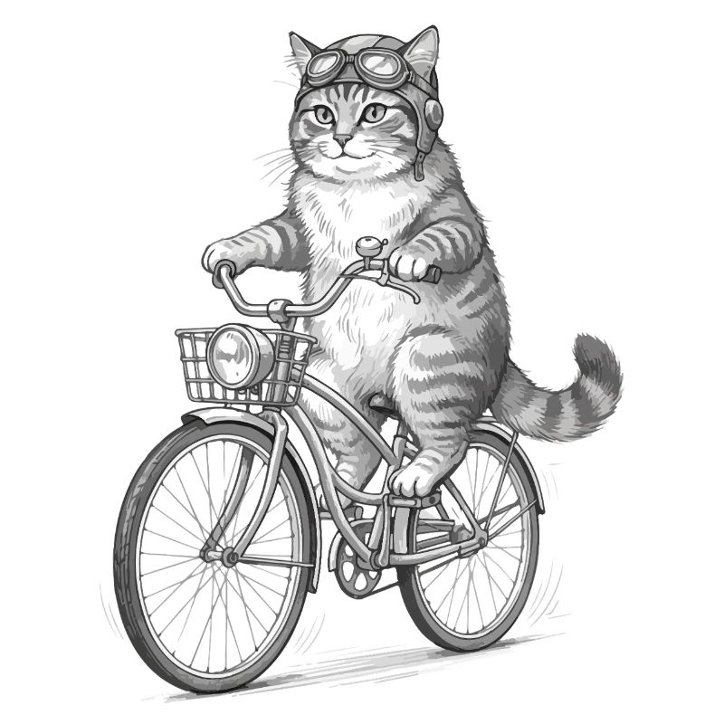 Cat Cyclist with Goggles