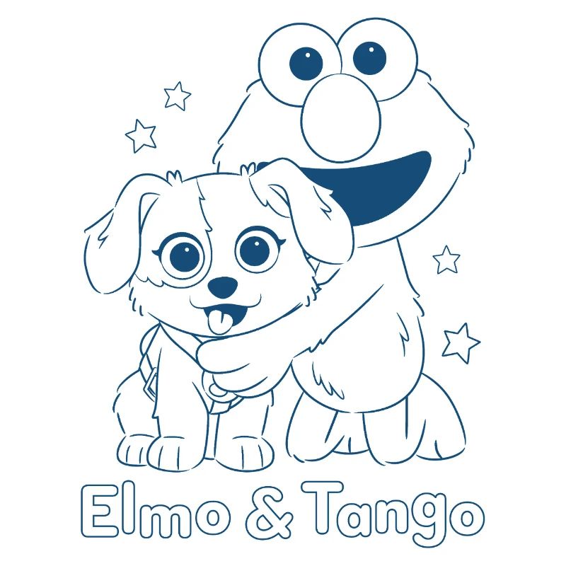 Sesamstraße Tango & Elmo als Kontur