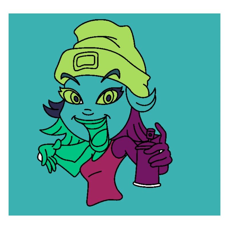 Neon-Graffiti-Maskottchen