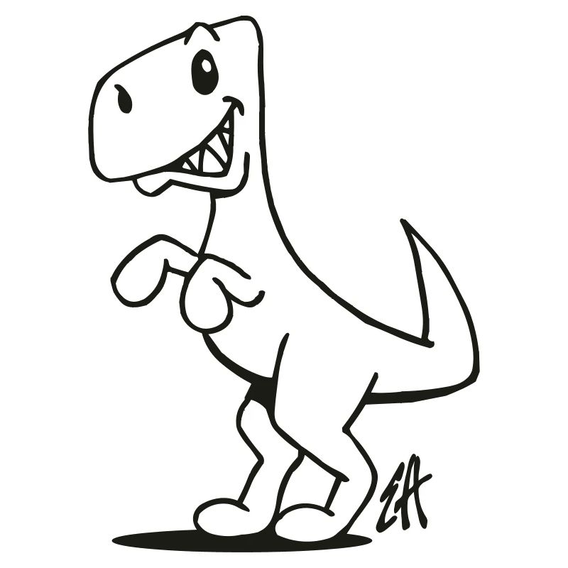 T-Rex souriant : Design Couleur Unique