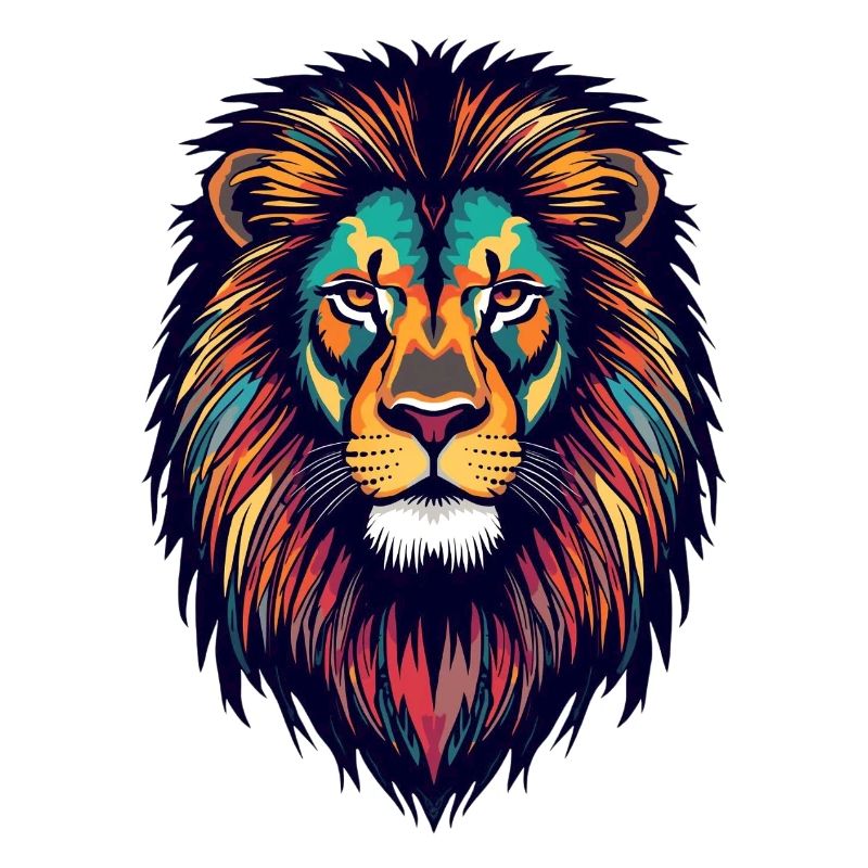 Glowing lion color explosion