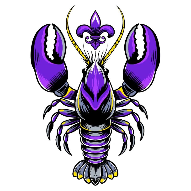 Mardi Gras Languste mit Fleur-de-Lis Design
