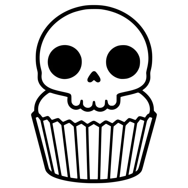 Cupcake effrayant | Crâne d’Halloween