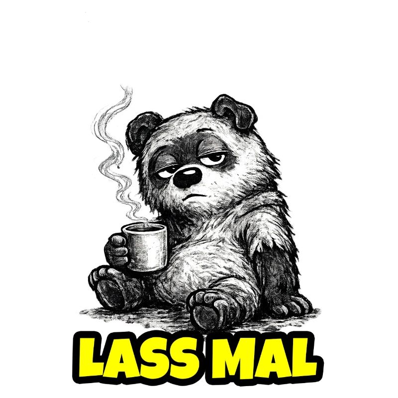 Lass mal. – Grumpy Bär mit Kaffee (Sketch)