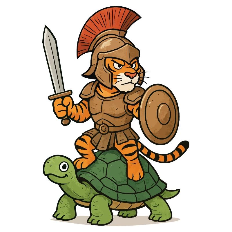 Gladiator Tiger on Turtle