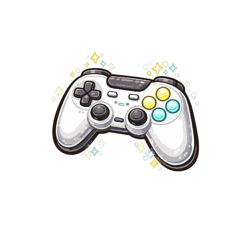 Glowing game controller with stardust