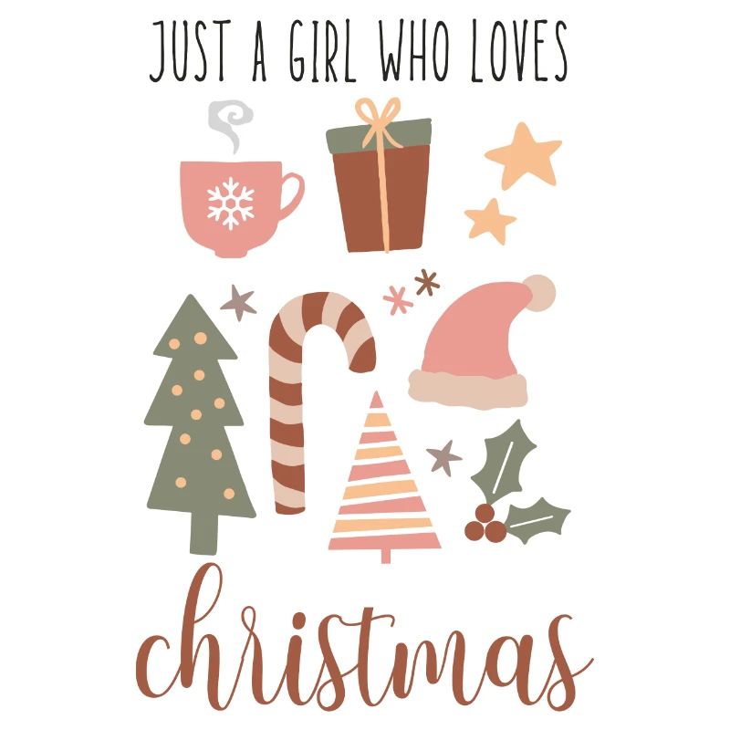 Boho Nur ein Mädchen, das Weihnachten liebt