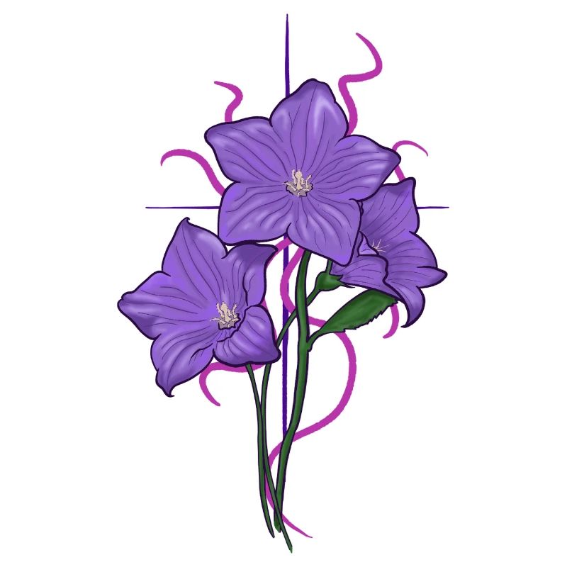 Fleur pourpre avec des aspects rose violet