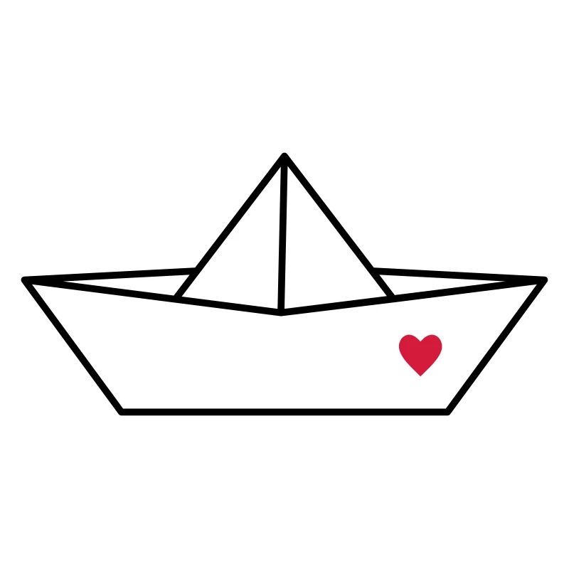 Boot Papier Schiff Herz I Hafen Liebe Geschenk