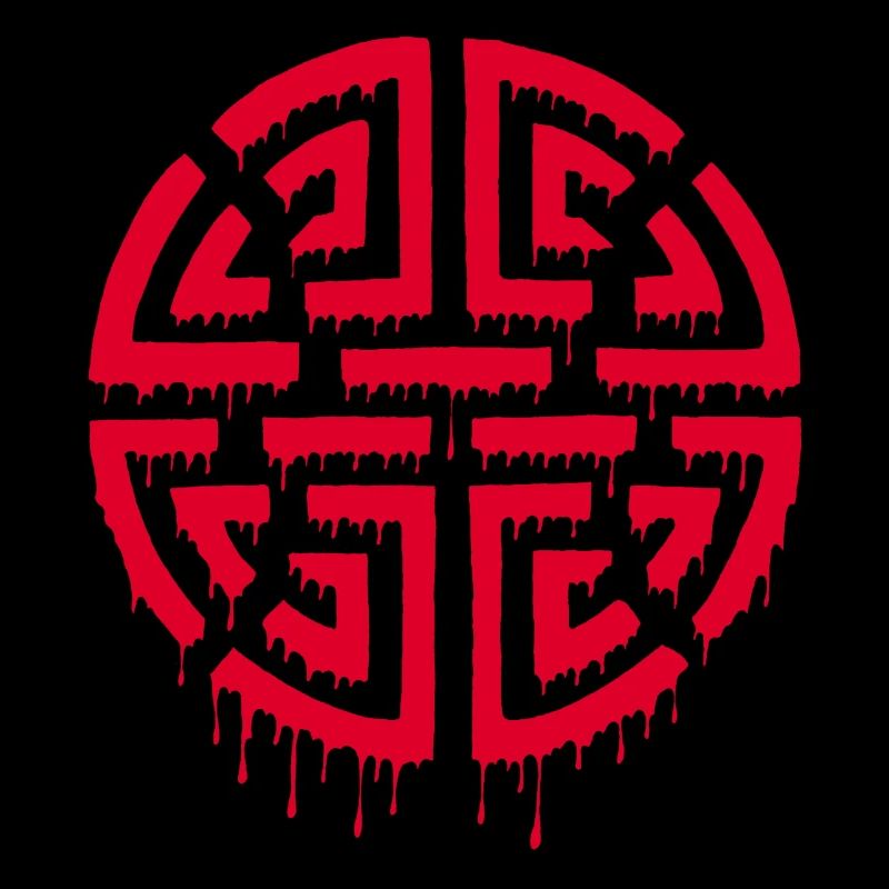 Graffiti eines roten Labyrinths