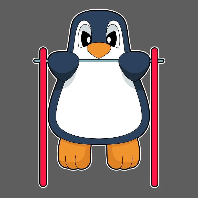Penguin Bodybuilder Pull-ups Bodybuilding