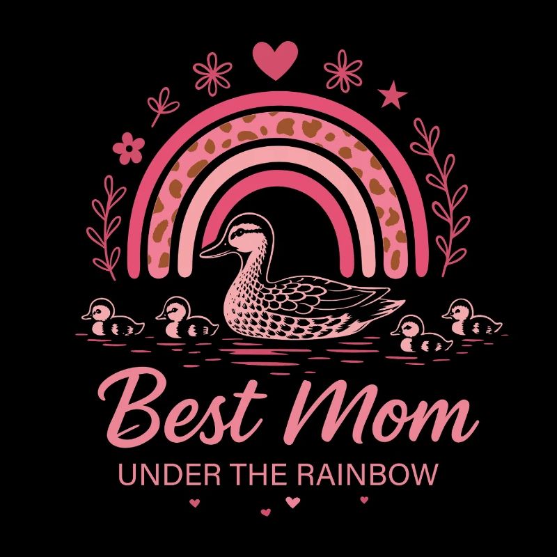 Beste Mama unter dem Regenbogen Entenmotiv
