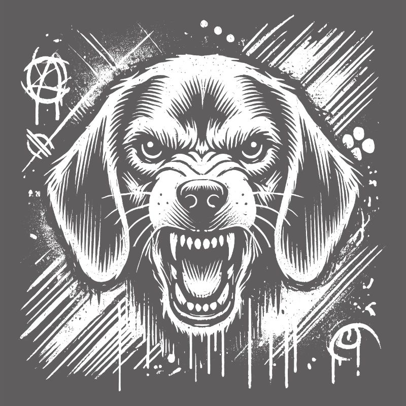 More aggressive beagle than in cool graffiti style
