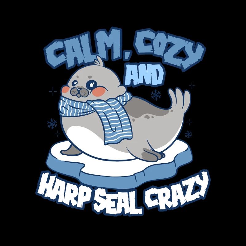 Sattelrobbe Robben Harp Seal Crazy