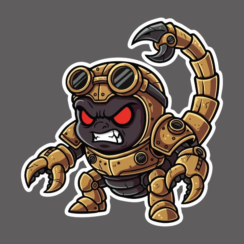 Scorpion Bionic Steampunk Warrior Brass Rivets