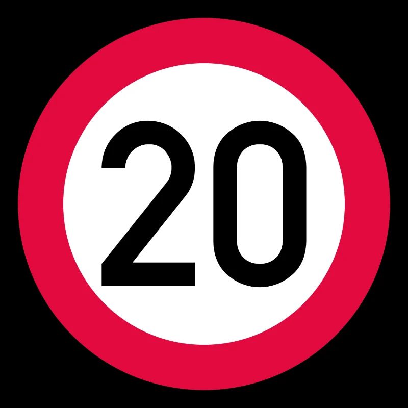 20 ans Attention ! Panneau de signalisation 20 km/h