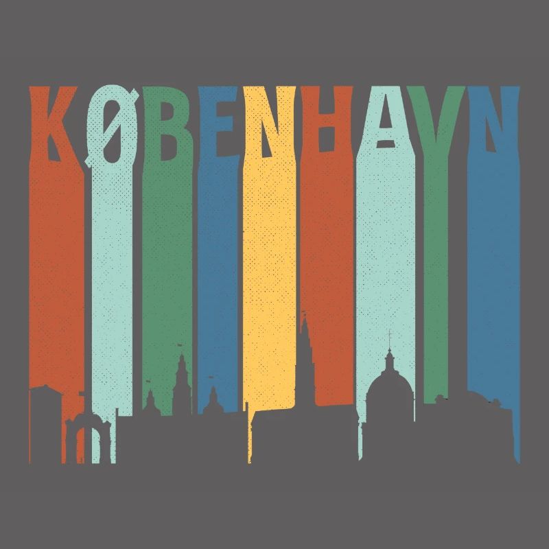 København Neon Skyline Pattern