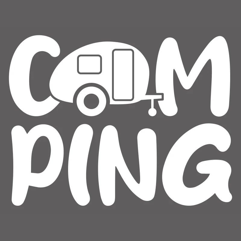 Camping Caravan Handwriting Comic Camper Caravan
