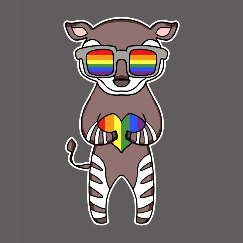 Regenbogen - Okapi mit Brille
