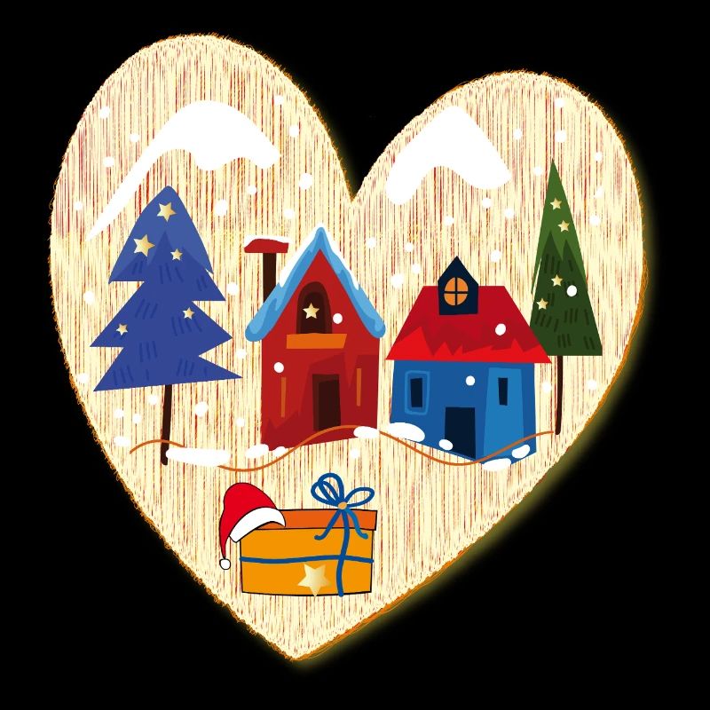 Winterdorf mit Häusern