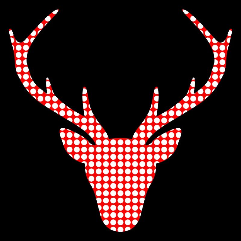 Red deer in dot pattern