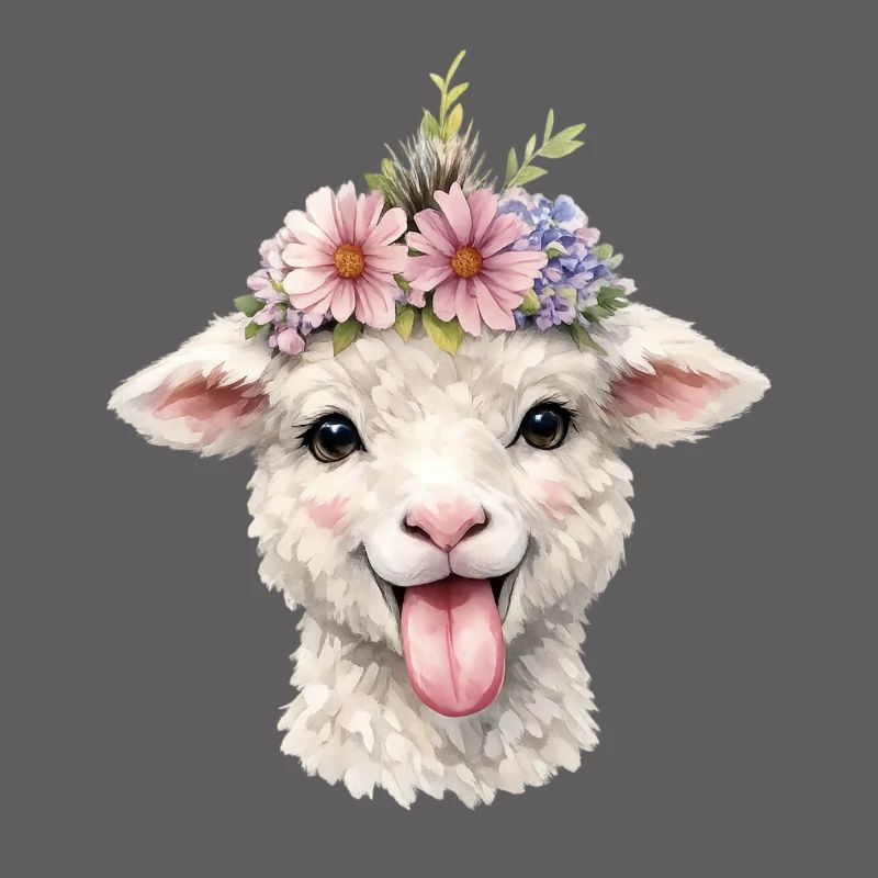 Couronne de fleurs de mouton joyeuse