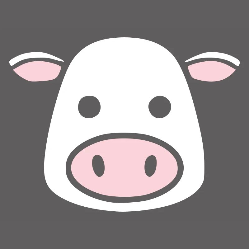 Cute Cow Head Face Comic Vector