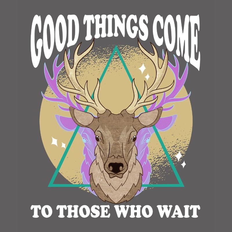 Deer Head Triangle Glow with Text