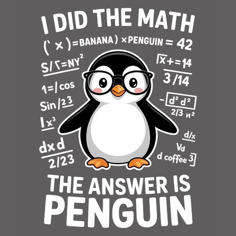 Math Sayings Penguin Funny Math Gift