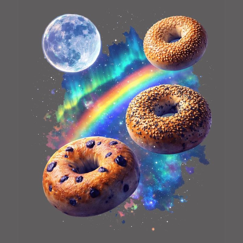Donuts cosmiques au-dessus de l’espace arc-en-ciel