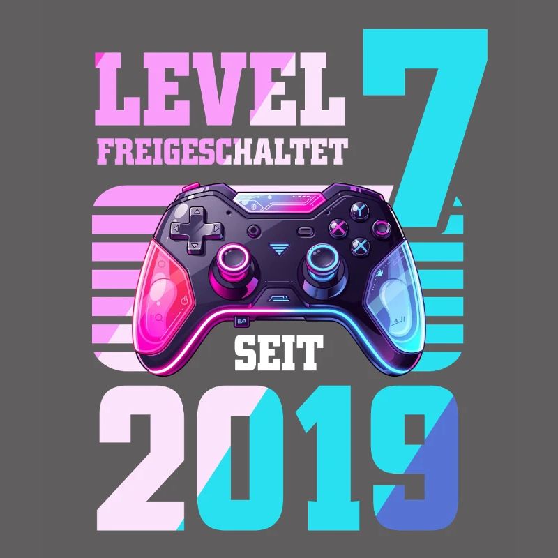 7. Geburtstag Junge Mädchen 2019 Gaming Level 7