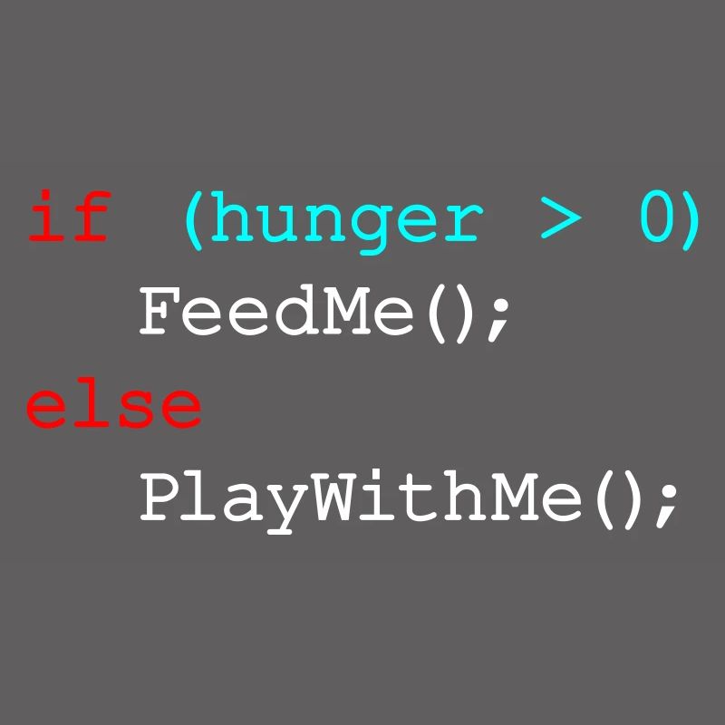 If hunger feed me else play with me - JavaScript