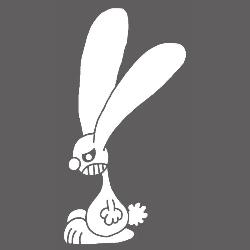 Grumpy white rabbit